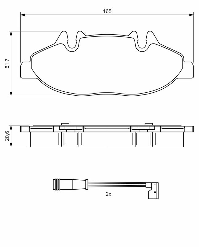 Piduriklotsi komplekt, ketaspidur, BOSCH 0 986 494 081