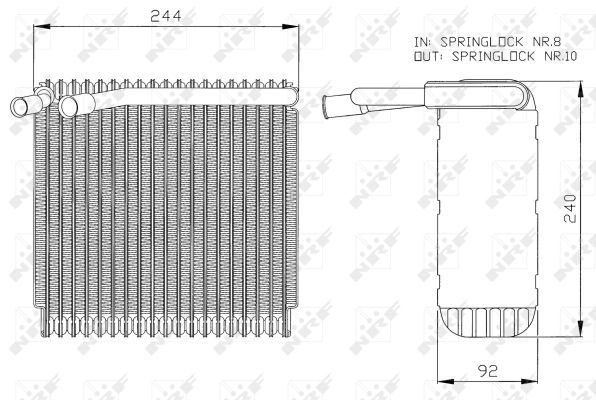 NRF 36027 Evaporator, air conditioning