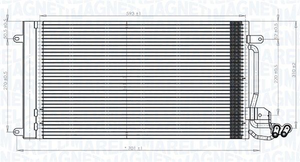 Конденсатор, система кондиціонування повітря, Magneti Marelli 350203821000