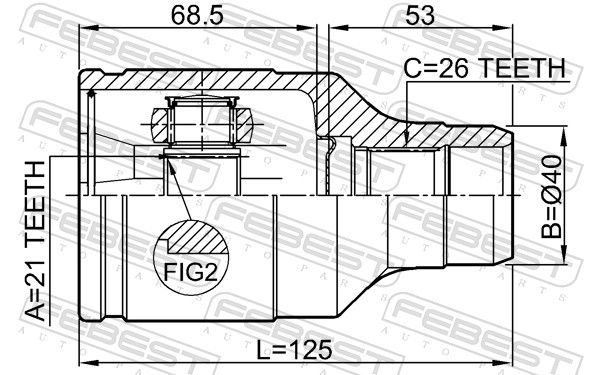 FEBEST 0711-LNRH Joint Kit, drive shaft