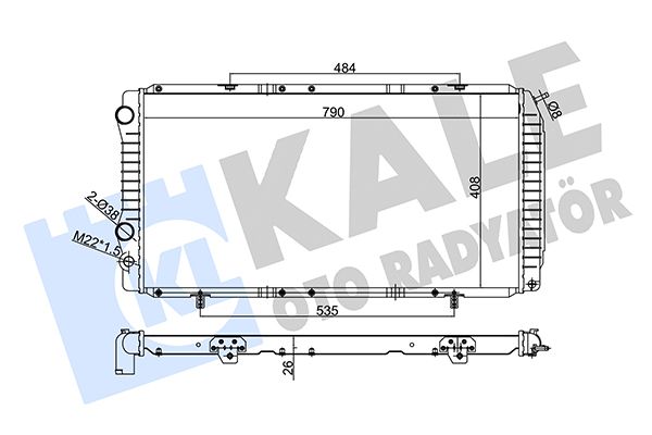 KALE FIAT радіатор охолодження Ducato,Citroen Jumper,Peugeot 1.9D/2.8TD 94-