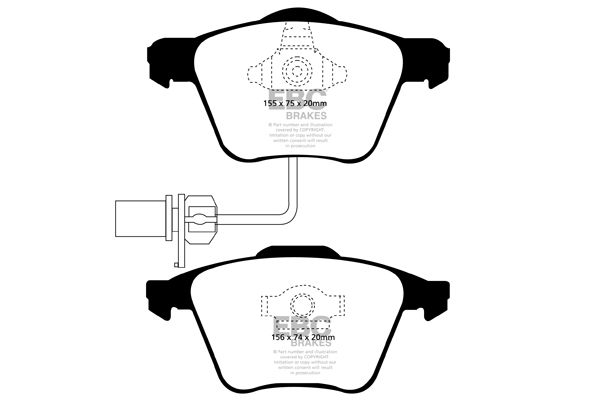 Комплект гальмівних накладок, дискове гальмо, Ebc Brakes DP1495