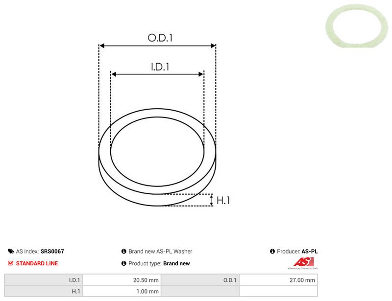 AS-PL SRS0067 Repair Set, alternator