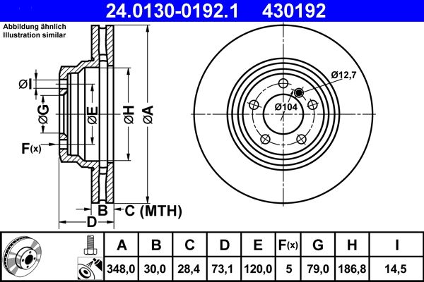 Гальмівний диск, Ate 24.0130-0192.1