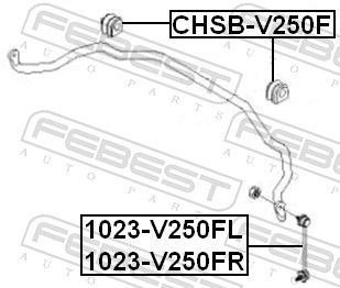 Тяга/стійка, стабілізатор, Febest 1023-V250FL