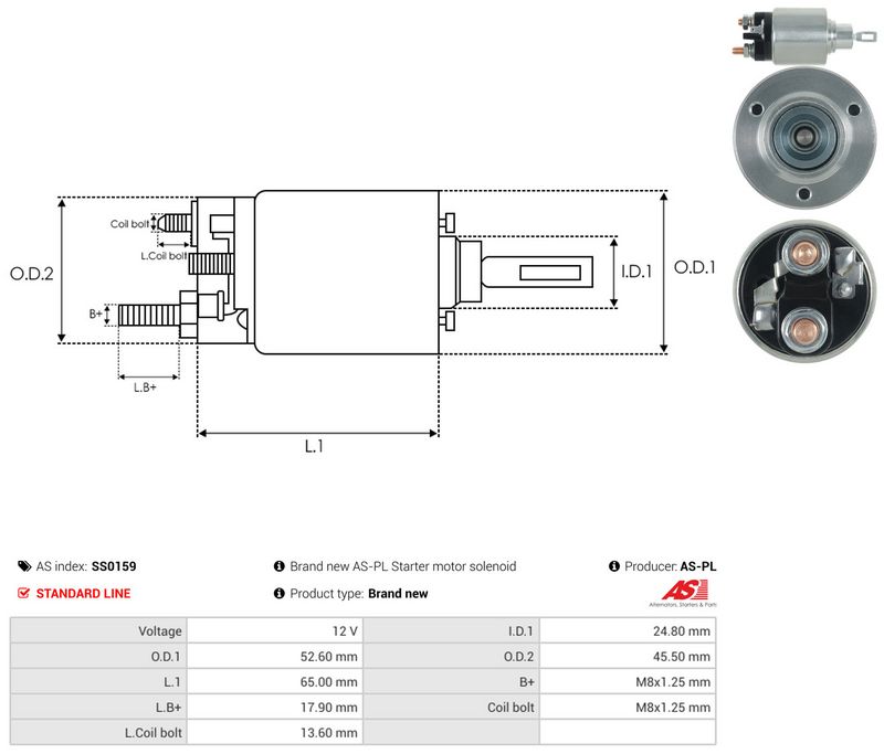 Magnetlülitus, starter, AS-PL SS0159