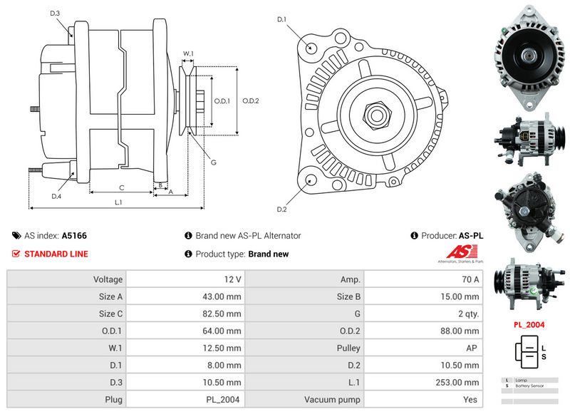 AS-PL A5166 Alternator
