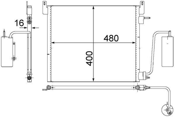 MAHLE kondenzátor, klíma AC 408 000S