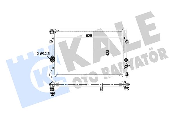 KALE Volkswagen радиатор охлаждения Audi A3,Caddy III,Golf VI,Jetta IV,Touran,Skoda Octavia II 1.2TSI