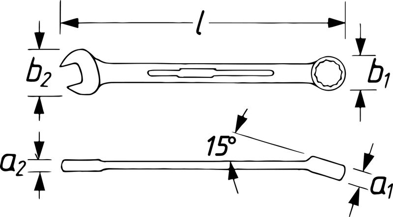 Кільцевий/вилковий ключ, Hazet 600LG-11