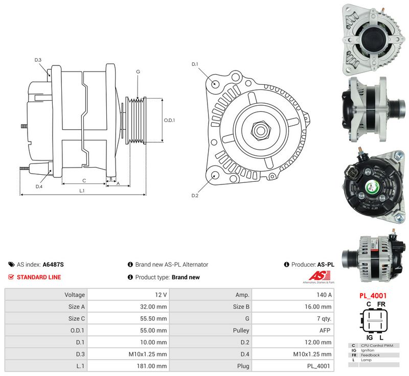 Generaator, AS-PL A6487S