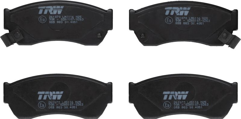 Piduriklotsi komplekt, ketaspidur, TRW GDB883