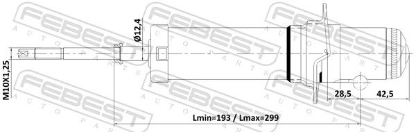 Амортизатор, Febest 14110-003F