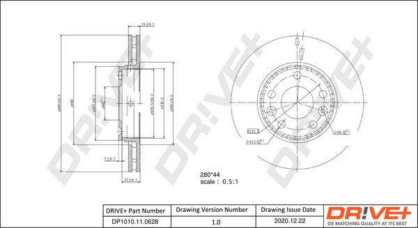 Гальмівний диск Drive+ DP1010.11.0628