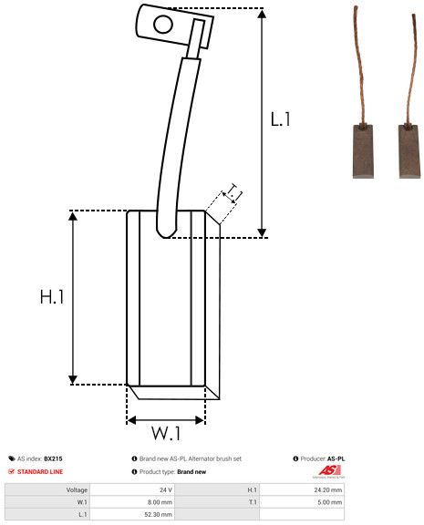 AS-PL BX215 Carbon Brush, alternator