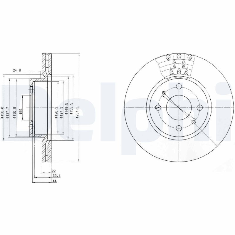 DELPHI féktárcsa BG2413