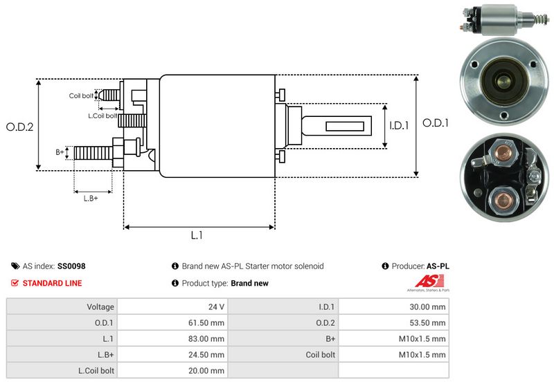 AS-PL SS0098 Solenoid Switch, starter