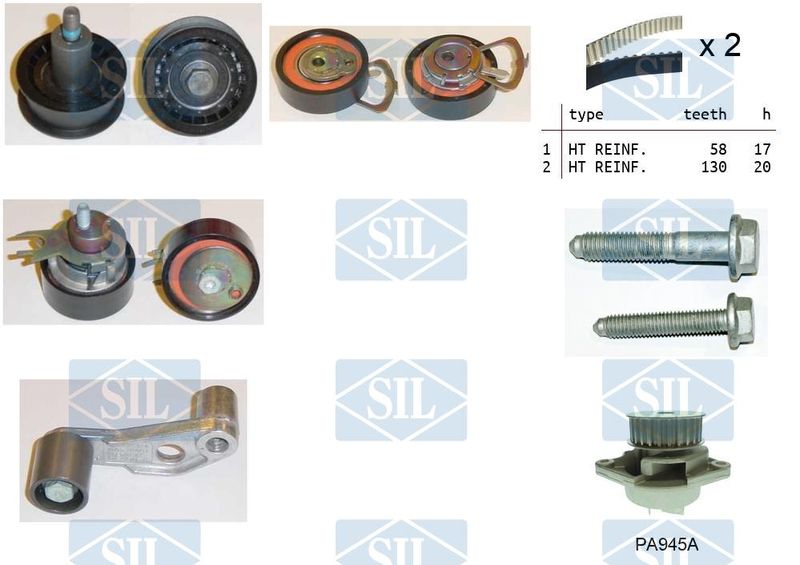 Saleri SIL Vízpumpa + fogasszíj készlet K1PA945A
