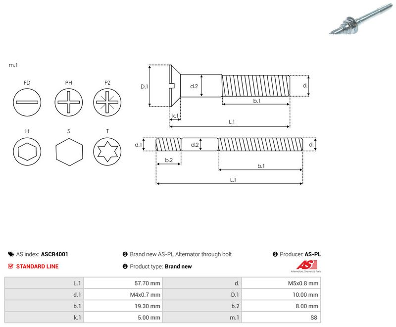 AS-PL ASCR4001 Repair Set, alternator