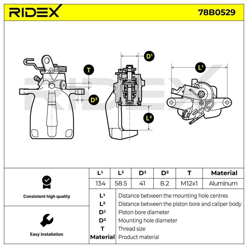 RIDEX 78B0529 Brake Caliper
