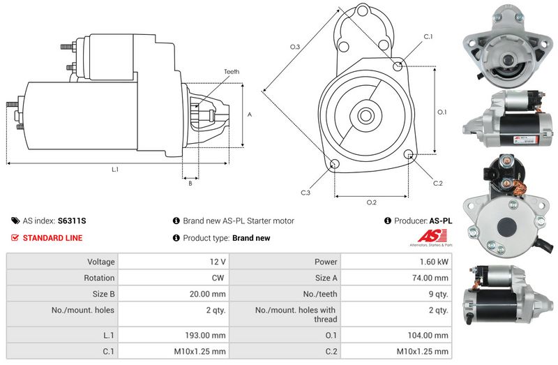 AS-PL S6311S Starteris
