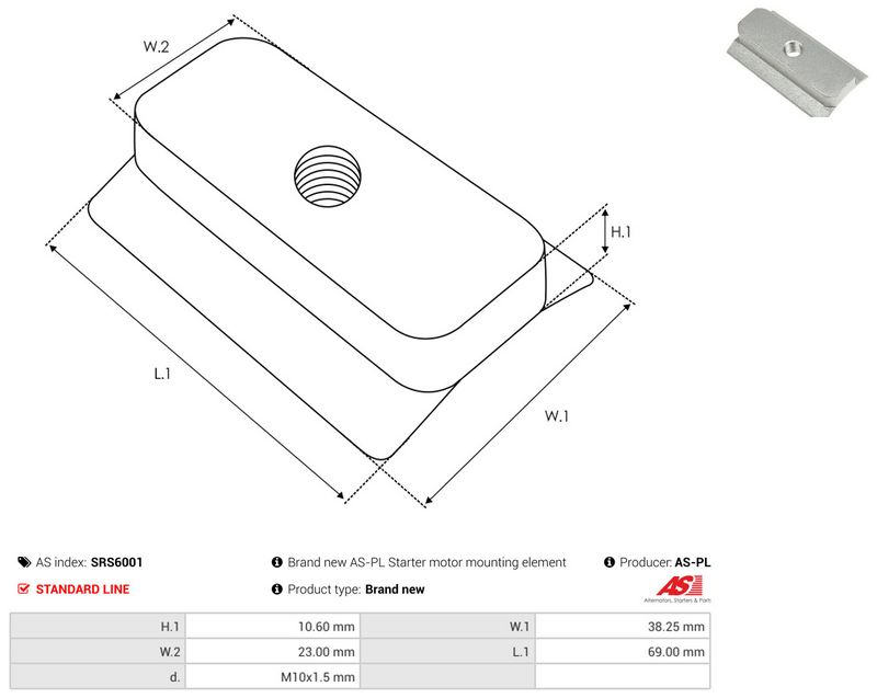AS-PL SRS6001 Repair Kit, starter