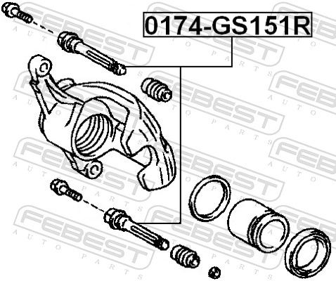 FEBEST 0174-GS151R Guide Bolt, brake caliper
