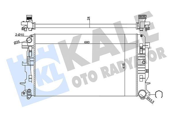 Радіатор, система охолодження двигуна, Kale Oto Radyatör 357035