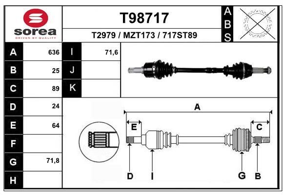 EAI hajtótengely T98717