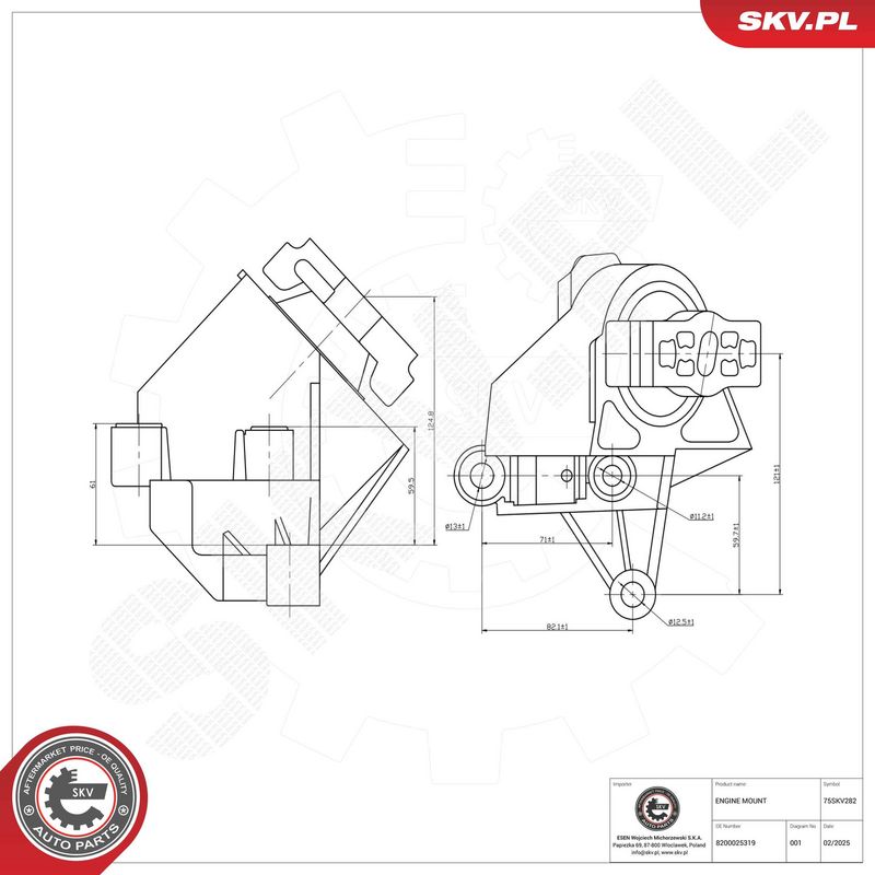 Paigutus, Mootor, ESEN SKV...