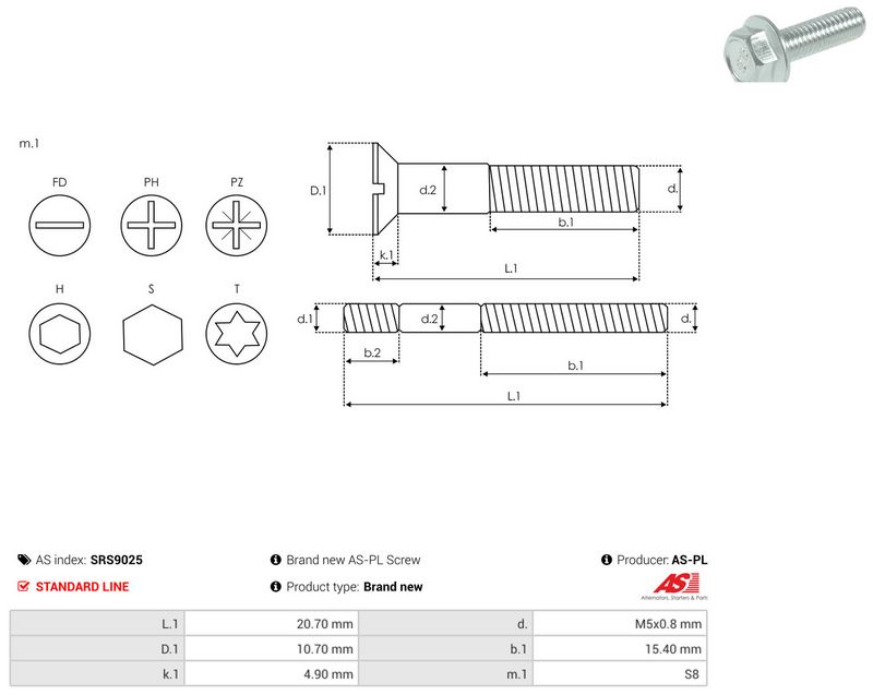 AS-PL SRS9025 Repair Set, alternator