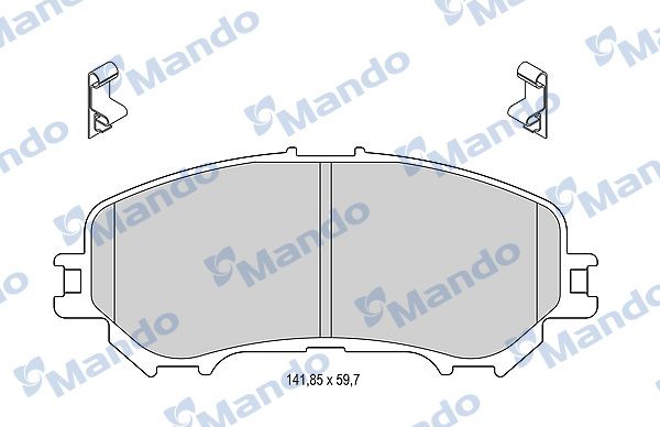 Комплект гальмівних накладок, дискове гальмо, Mando MBF015288