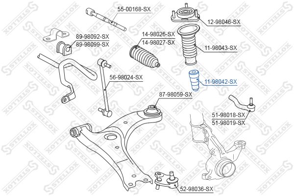 STELLOX 11-98042-SX Rubber Buffer, suspension