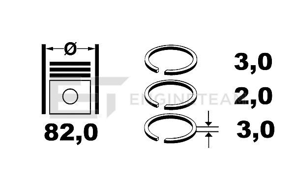 Product Image - Zuigerveerset - R1001900 - ET ENGINETEAM