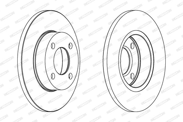 Гальмівний диск, повн., 256мм, кількість отворів 4, AUDI 80/100 -91 1.6-2.1 перед. D=256, Ferodo DDF048