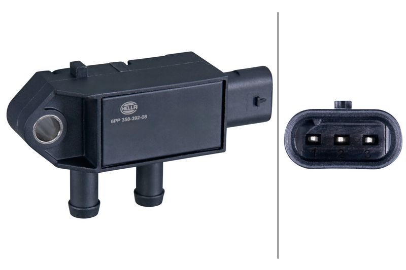 HELLA Sensor, exhaust pressure 6PP 358 392-081