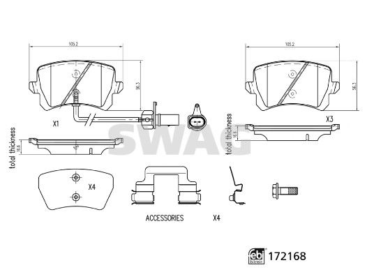 SWAG 33 10 5313 Brake Pad Set, disc brake