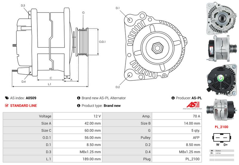 AS-PL A0509 Alternator