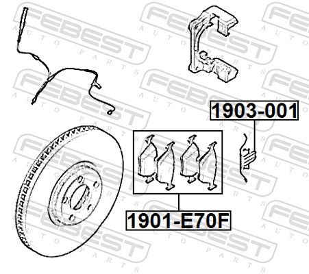 FEBEST 1903-001 Spring, disc brake pad