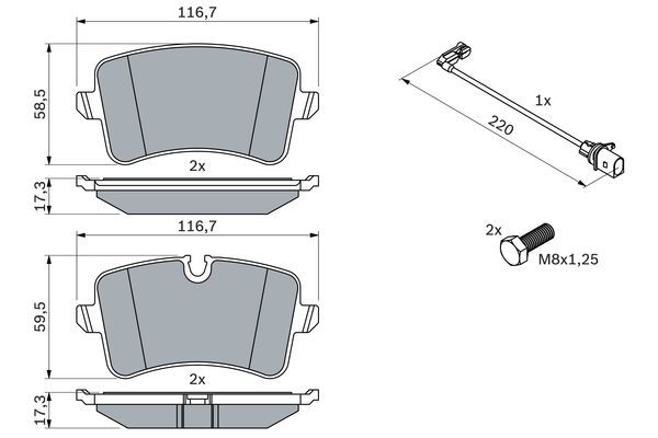 BOSCH колодки гальмівні задні Audi A6/7 11-