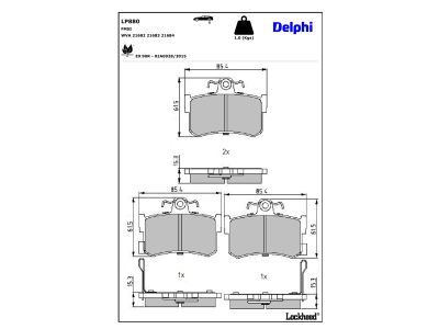 DELPHI LP880 - Brake Pad Set, disc brake