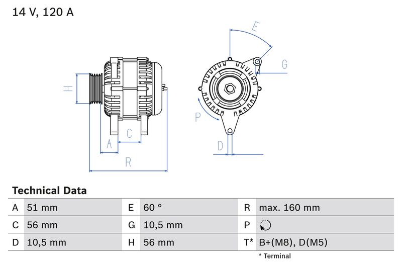 BOSCH Dynamo / Alternator 0 986 039 250