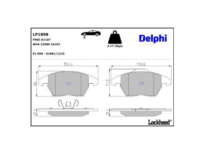 Set placute frana,frana disc LP1898 DELPHI