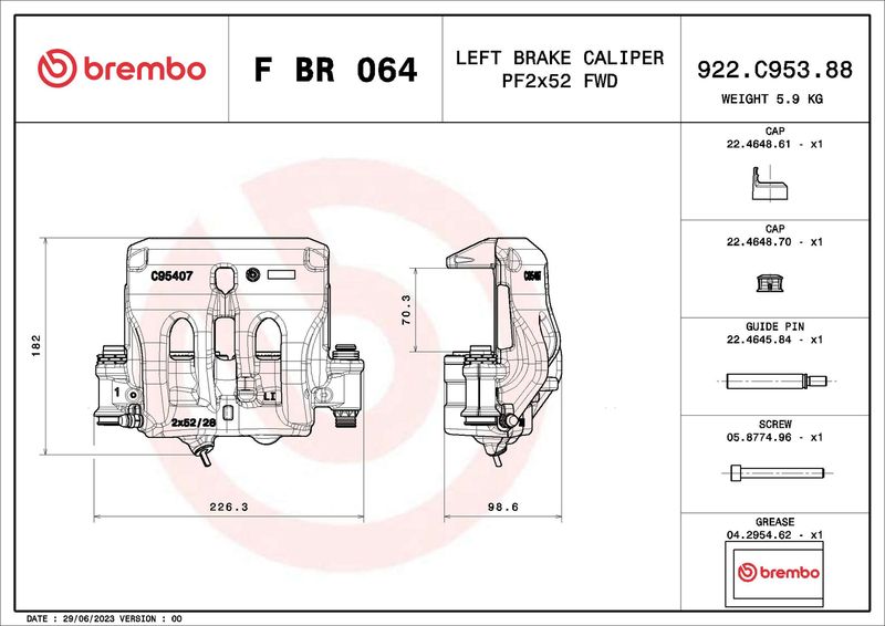 Гальмівний супорт, Brembo FBR064