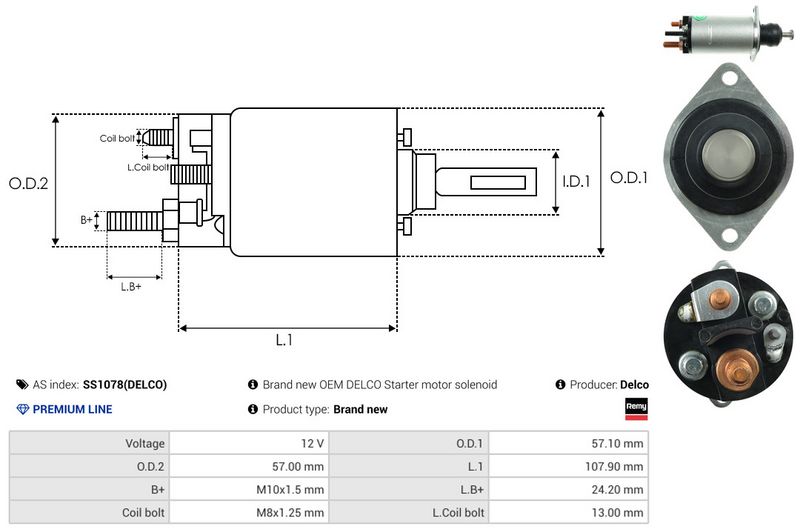 AS-PL SS1078(DELCO) Solenoid Switch, starter