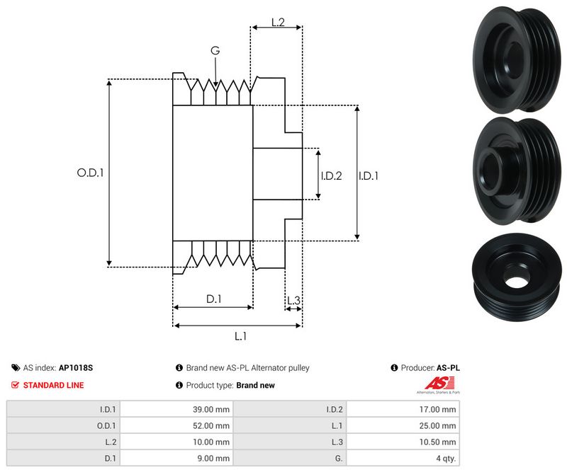 Rihmaratas, generaator, AS-PL AP1018S