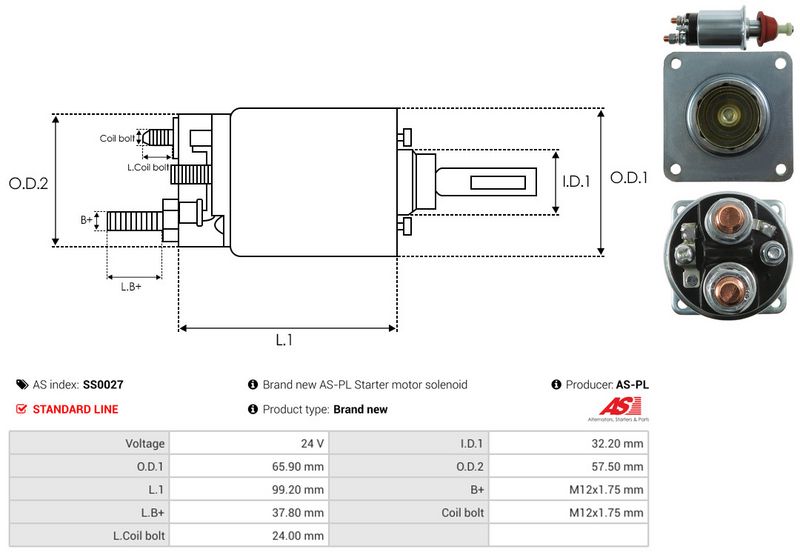 AS-PL SS0027 Solenoid Switch, starter