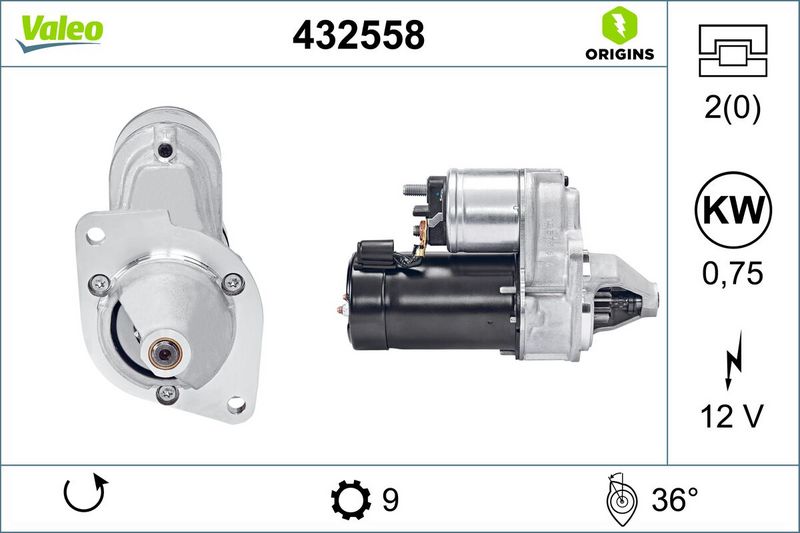 VALEO Startmotor / Starter 432558