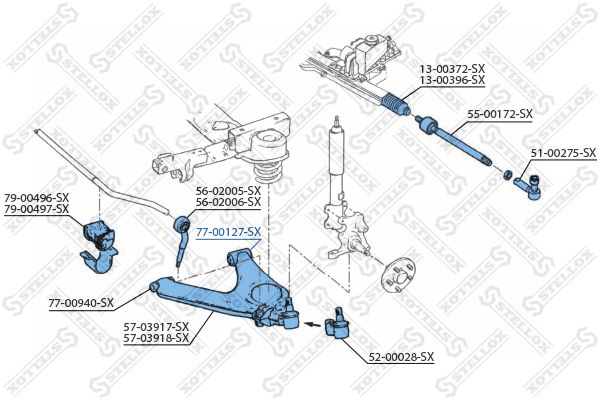 STELLOX 77-00127-SX Mounting, control/trailing arm