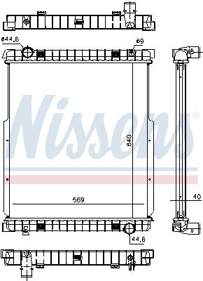 chladič vodní IVECO Tector - bez rámu 63332